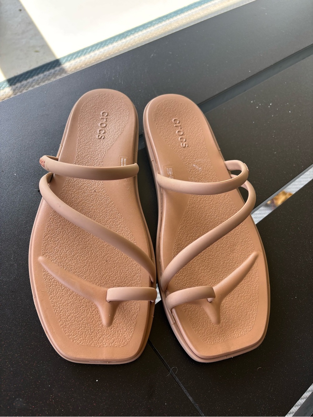 Crocs Women's Strappy Toe-Loop Sandals in Blush